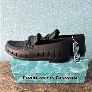 Men's Black Perforated Slip-On Loafers